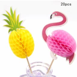 20/50PCS Coconut Tree Watermelon Paper Umbrella Cocktail Parasols Drink Fruit Picks Cake Topper Birthday Party DIY Home Supplies