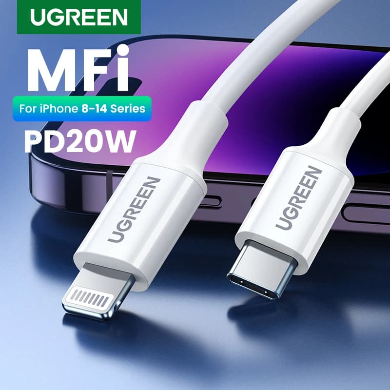 UGREEN MFi PD20W USB C to Lightning Cable Type C Fast Charging for iPhone 14 13 12 Pro Max for iPad Phone Data Cable