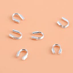 8pcs Real Pure Solid 925 Sterling Silver U Shape Clasps Connector Wire Protector Wire Guard End Buckle DIY Jewelry Making