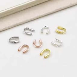 8pcs Real Pure Solid 925 Sterling Silver U Shape Clasps Connector Wire Protector Wire Guard End Buckle DIY Jewelry Making