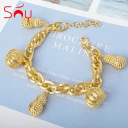 Sunny Jewelry Fashion Cute Charm Bracelets Pumpkin Gourd For Women Hand Chains Link Chain High Quality For Engagement Gift