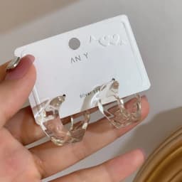2021 New Korea Clear Acrylic Geometric C-shaped Hoop Earrings For Women Girls Trends Hanging Earrings Party Travel Jewelry Gifts