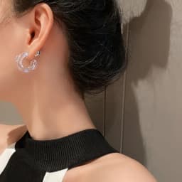 2021 New Korea Clear Acrylic Geometric C-shaped Hoop Earrings For Women Girls Trends Hanging Earrings Party Travel Jewelry Gifts