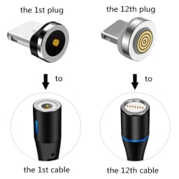 NNBILI 12th Generation Magnetic Cable Plug Round Fast Charging Adapter Tips For iPhone XS Samsung Huawei Xiaomi Magnet Charger