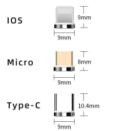 NNBILI 12th Generation Magnetic Cable Plug Round Fast Charging Adapter Tips For iPhone XS Samsung Huawei Xiaomi Magnet Charger