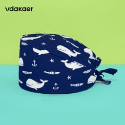 Cute cat Cartoon Print Operation Pure Cotton Cap Nurse Cap Dentist Hat Adjustable scrub caps women and man Medical cap