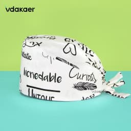 Cute cat Cartoon Print Operation Pure Cotton Cap Nurse Cap Dentist Hat Adjustable scrub caps women and man Medical cap