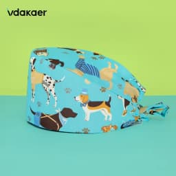 Cute cat Cartoon Print Operation Pure Cotton Cap Nurse Cap Dentist Hat Adjustable scrub caps women and man Medical cap