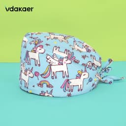 Cute cat Cartoon Print Operation Pure Cotton Cap Nurse Cap Dentist Hat Adjustable scrub caps women and man Medical cap
