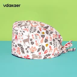 Cute cat Cartoon Print Operation Pure Cotton Cap Nurse Cap Dentist Hat Adjustable scrub caps women and man Medical cap