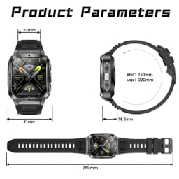 Smart Watch Men Women 1.83" AMOLED Screen 1000mAh Bluetooth Call Sports Fitness Bracelet IP68 Waterproof Smartwatch For Android