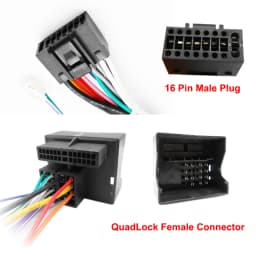 Quadlock Wiring Harness 16 Pin Plug to Quad Lock Connector Car Radio Cable Adapter for Golf Mk5 Mk6 Jetta 6 Octavia Mk1 Mk2