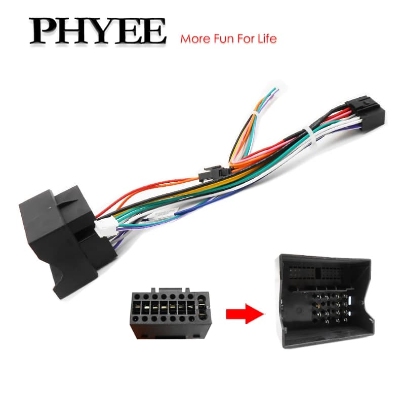 Quadlock Wiring Harness 16 Pin Plug to Quad Lock Connector Car Radio Cable Adapter for Golf Mk5 Mk6 Jetta 6 Octavia Mk1 Mk2