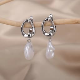 Baroque Pearl Earrings For Women Stainless Steel Zircon Water Droplet Steel Ring Drop Earring Wedding Party Jewelry Bijoux Femme