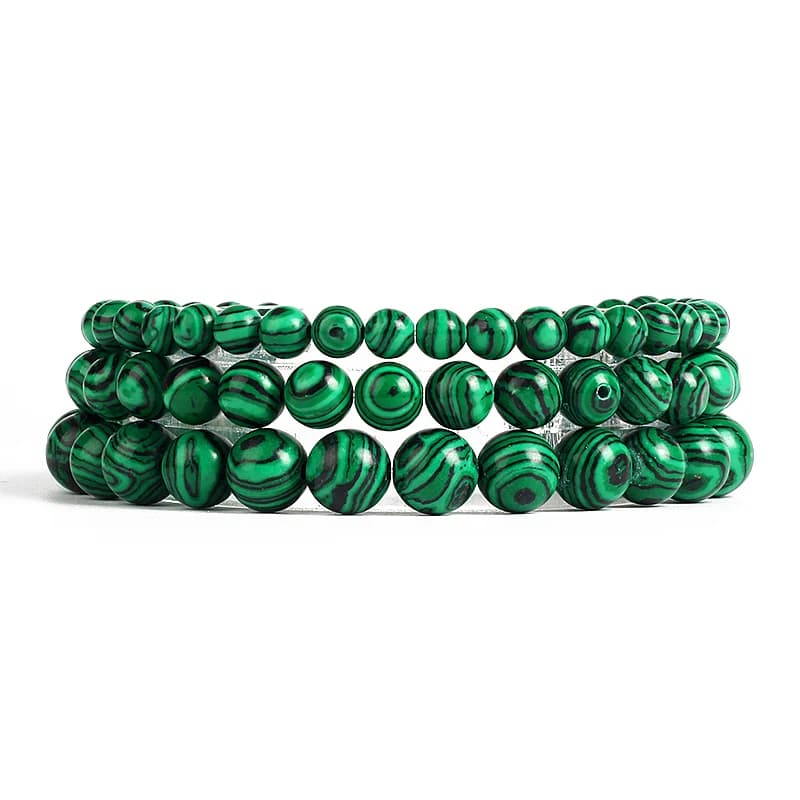 Fashion Malachite Beads Bracelet 4/6/8/10mm Natural Stone Peacock Malachite Beaded Handmade Bracelet Bangles Jewelry Women Men