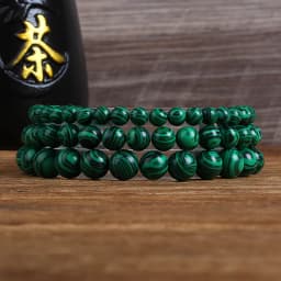 Fashion Malachite Beads Bracelet 4/6/8/10mm Natural Stone Peacock Malachite Beaded Handmade Bracelet Bangles Jewelry Women Men