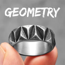 Simple Vintage Black Geometry Stainless Steel Mens Rings Trendy Charm for Male Boyfriend Biker Jewelry Creativity Gift Wholesale