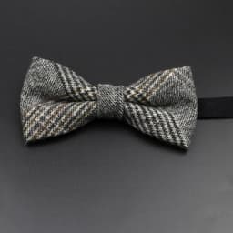 Brand New Wool Bowtie Woven Plaid Stripped Formal Bow Tie Brown Grey Butterfly Mens Wedding Party Dress Shirt Suit Accessories