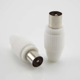 75-5 Free Welding RF Television Male Female Plug 9.5 TV RF Terminal Antenna Connector White Colour 9.5 Video Plug Adapter