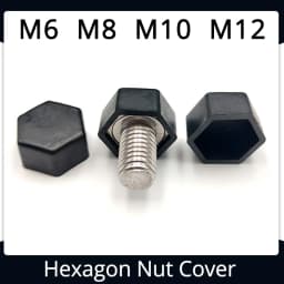 M6 M8 M10 Black Dome Protection Cap Covers Exposed Outer Hexagon Plastic PE Nut Bolt