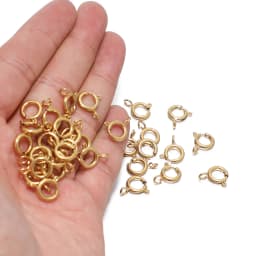 10pcs Gold Color Stainless Steel Round Claw Spring Ring Clasps Hooks for DIY Jewelry Making Necklace Connector Bracelet Supplies