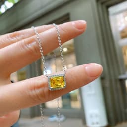 Women Jewelry Vintage 7*9mm High Quality Yellow Pink Blue Crystal Bracelet Necklace Party Fine Gift