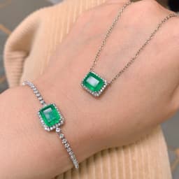 Women Jewelry Vintage 7*9mm High Quality Yellow Pink Blue Crystal Bracelet Necklace Party Fine Gift