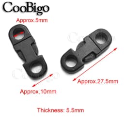 10pcs Side Release Buckle Safety Clips Clasp for Paracord Bracelet Dog Collar Rope Lanyard Accessories Colorful 2 Hole 5mm