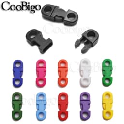 10pcs Side Release Buckle Safety Clips Clasp for Paracord Bracelet Dog Collar Rope Lanyard Accessories Colorful 2 Hole 5mm