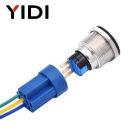 16mm 19mm 22mm Waterproof Metal Rotary Key Selector Switch 2 3 Position Stainless Steel Push Button Lock Switch Latching 1NO1NC