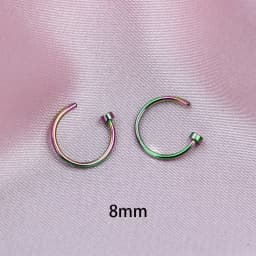 2PCS Stainless Steel Women Clip Earring Lips Rings Nose Ring Septum Falso Clip On Mouth Ring Fake Piercing Body Clip Hoop