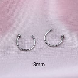 2PCS Stainless Steel Women Clip Earring Lips Rings Nose Ring Septum Falso Clip On Mouth Ring Fake Piercing Body Clip Hoop