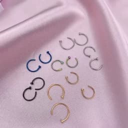 2PCS Stainless Steel Women Clip Earring Lips Rings Nose Ring Septum Falso Clip On Mouth Ring Fake Piercing Body Clip Hoop