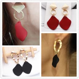 New Trendy Geometric Statement Dangle Earrings Gold Color Metal Top Women Drop Earrings new trend boucle oreille femme pendient