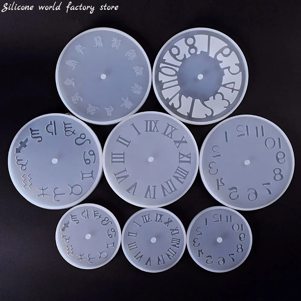 Silicone World Clock Dial Silicone Mold Round Silicone Mold Resin Mold For Roman Constellation DIY Epoxy Resin Ornament Making