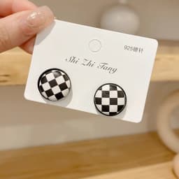 25 Styles New Acetat Black White Stripe Round Drop Earrings For Women Double Layers Triangle Square Leaf Heart Ear Jewelry