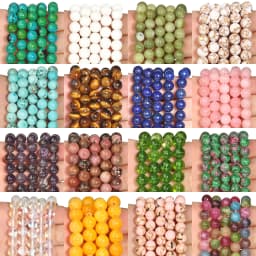 4-10mm Lapis Lazuli Tourmaline Aquamarine Tiger Eye Natural Stone Round Loose Beads For Jewelry Making Diy Bracelet 15inches