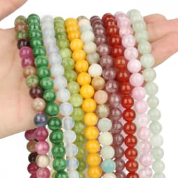 4-10mm Lapis Lazuli Tourmaline Aquamarine Tiger Eye Natural Stone Round Loose Beads For Jewelry Making Diy Bracelet 15inches