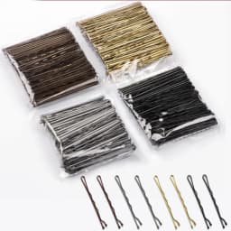 50pcs Hair Waved U-shaped Bobby Pin Barrette Salon Grip Clip Hairpins Black Metal Hair Accessories For Bun Gifts