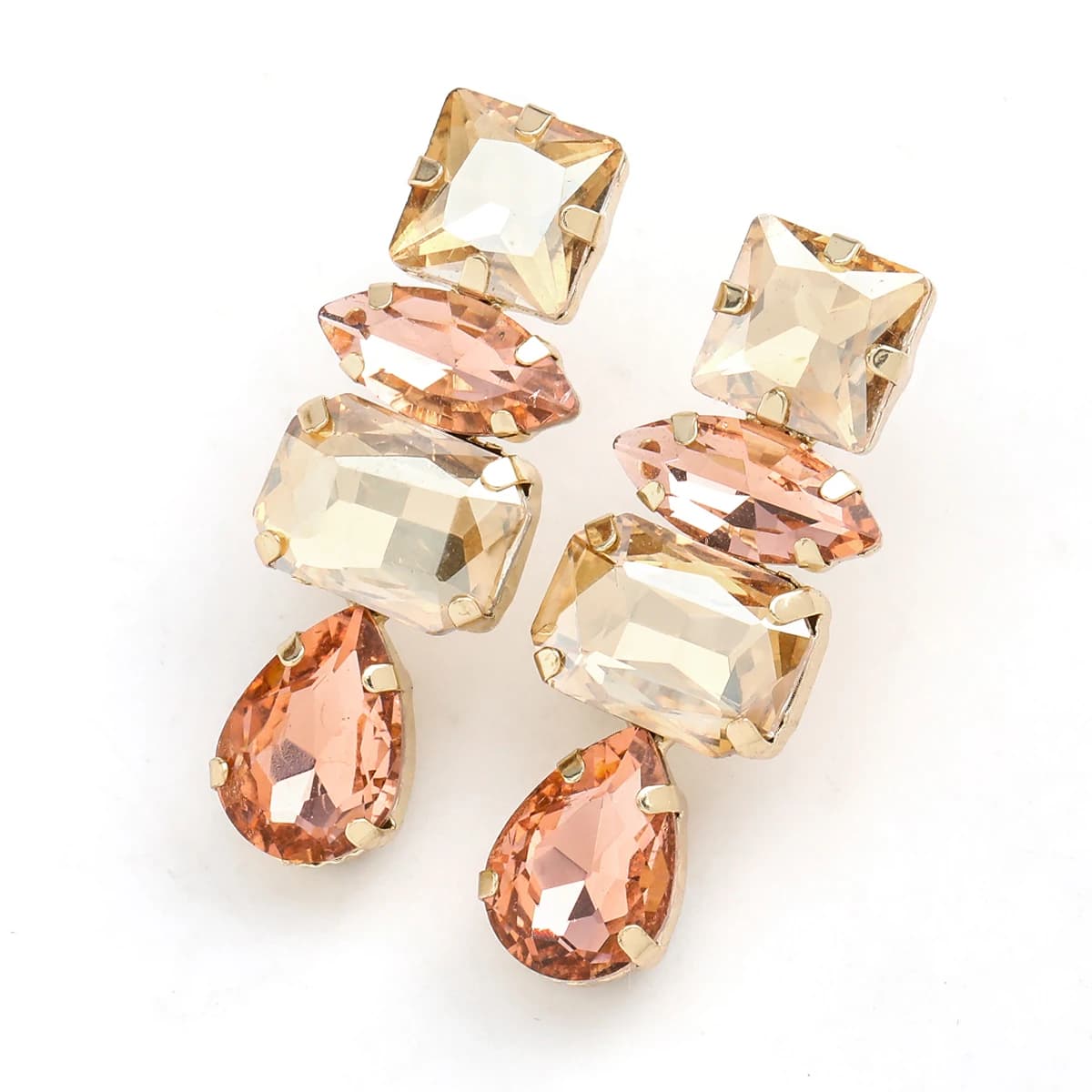 Fashion Personality Girl Rhinestone Water Drop Dangle Earrings Women's Elegant Temperament Jewelry Accessories