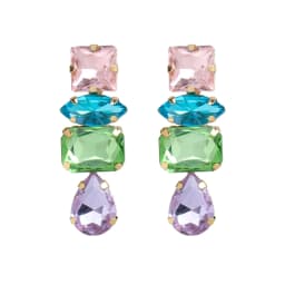 Fashion Personality Girl Rhinestone Water Drop Dangle Earrings Women's Elegant Temperament Jewelry Accessories