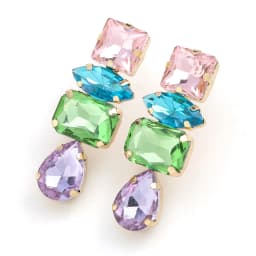 Fashion Personality Girl Rhinestone Water Drop Dangle Earrings Women's Elegant Temperament Jewelry Accessories