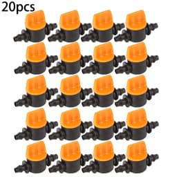 20Pcs Hose Mini Valve Garden Tap Garden Drip Irrigation Fittings Pipe Connectors Water Valve For 4/7mm Water Flow Control Valve