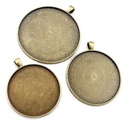 2pcs/lot 45mm 50mm 58mm Inner Size Antique Silver Plated Bronze Classic Style Cabochon Base Setting Charms Pendant