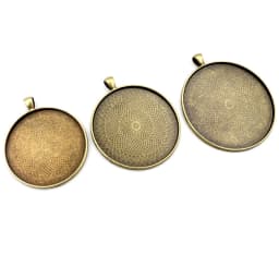 2pcs/lot 45mm 50mm 58mm Inner Size Antique Silver Plated Bronze Classic Style Cabochon Base Setting Charms Pendant