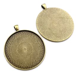 2pcs/lot 45mm 50mm 58mm Inner Size Antique Silver Plated Bronze Classic Style Cabochon Base Setting Charms Pendant