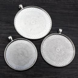 2pcs/lot 45mm 50mm 58mm Inner Size Antique Silver Plated Bronze Classic Style Cabochon Base Setting Charms Pendant