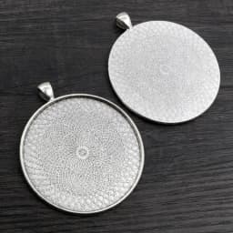 2pcs/lot 45mm 50mm 58mm Inner Size Antique Silver Plated Bronze Classic Style Cabochon Base Setting Charms Pendant
