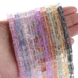 Natural Stone Square Beads Crack Crystals Gem Loose Spacer Cube Beads for Jewelry Making DIY Bracelet Necklace Accessories 6mm