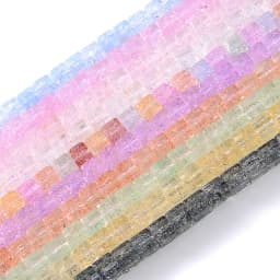 Natural Stone Square Beads Crack Crystals Gem Loose Spacer Cube Beads for Jewelry Making DIY Bracelet Necklace Accessories 6mm